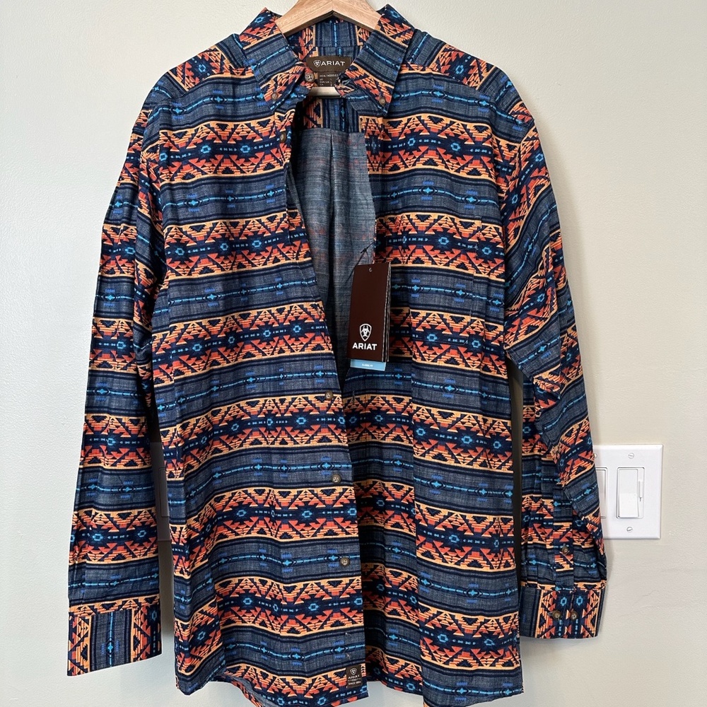 Mens Ariat Long Sleeve Shirt Size L